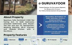 TWO BHK Furnished Flat Near-200 m-Guruvayur Temple