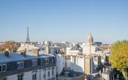 Eiffel Tower view terrace Saint Germain des Pres