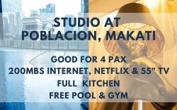 Studio | Netflix 55"TV | 200MBS | center of Makati