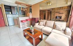 Strategic 3BR Sudirman Park Apt w/ Wi-Fi, Pool,Gym