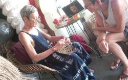 Weaving class rautan lamps
