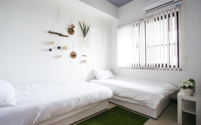 Two bedrooms with spacious living room