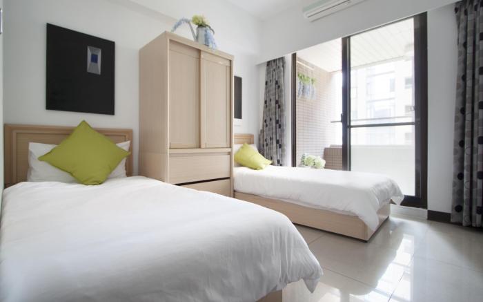 Two bedrooms with living room