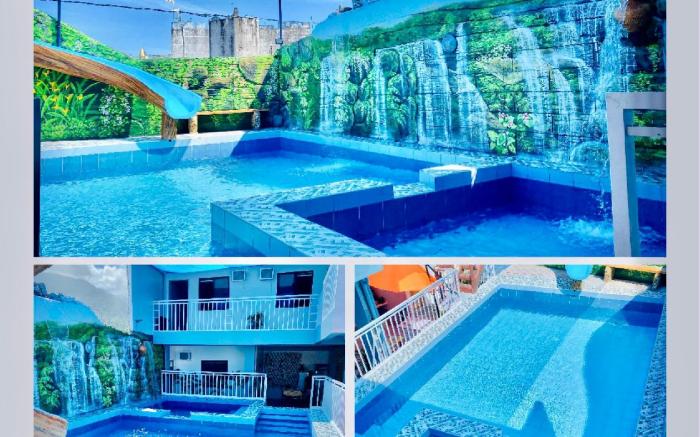 Refreshing 4 bedroom home with a waterfall pools