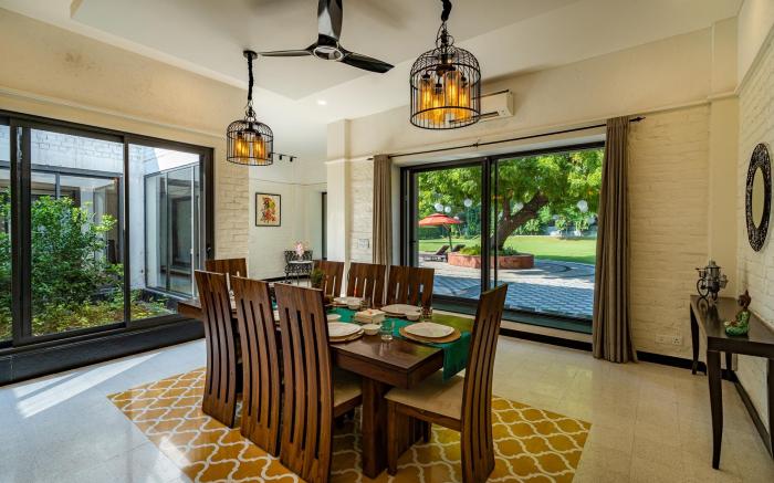 StayVista at The Brick house w/ Outdoor Pool