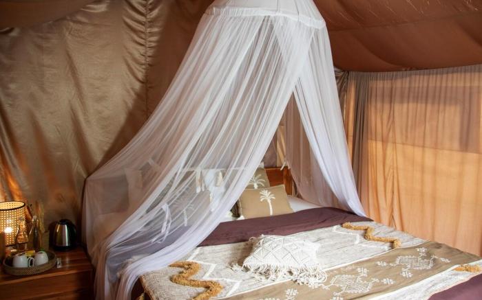 Deluxe glamping tent at the waterfall