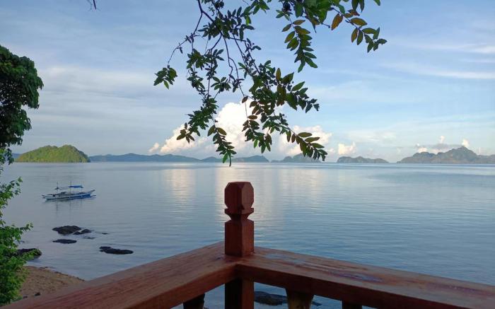 Hut sunset view