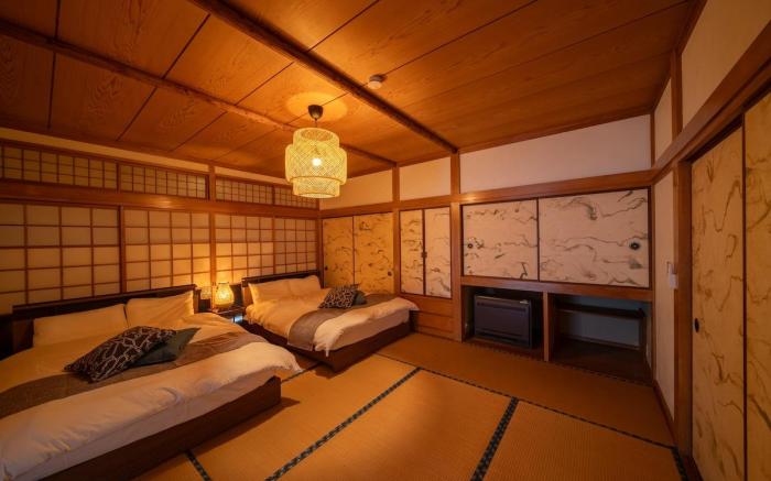 The mountain is Fuji, the hot spring is Beppu