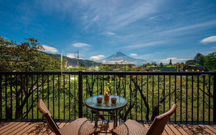 View of  Mt.Fuji，河口湖駅の送迎とサイクリングとBBQ器具の貸出が無料、富士山眺望！