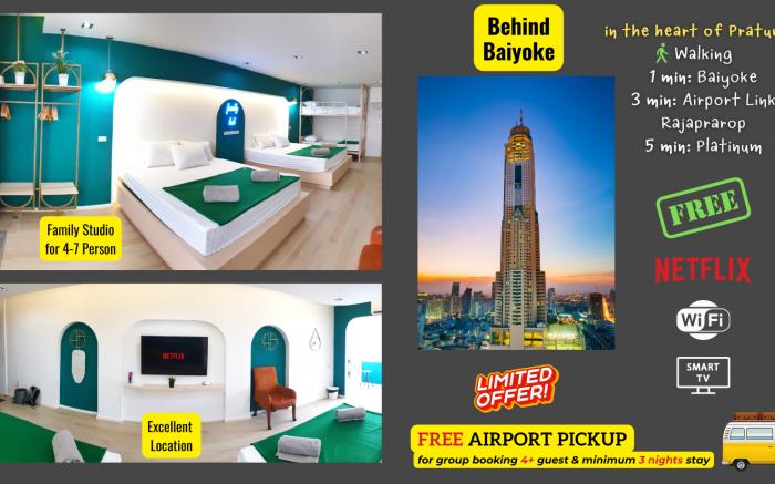 Family Hub@Pratunam 9-Group 4+ Min 3n FREE Airport