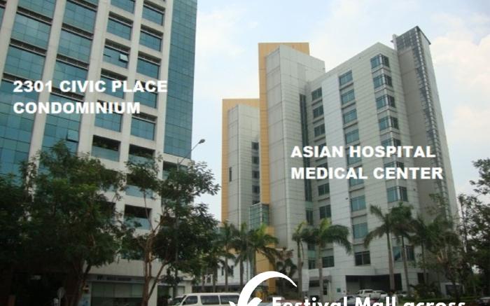 Chic condo 1 q bed near Asian Hosp & festival mall