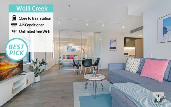 KozyGuru Wolli Creek Kozy 1 Bed Apt Sydney City