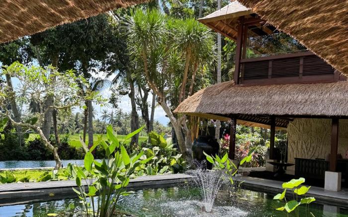 Stunning private Villa - sunset across rice fields