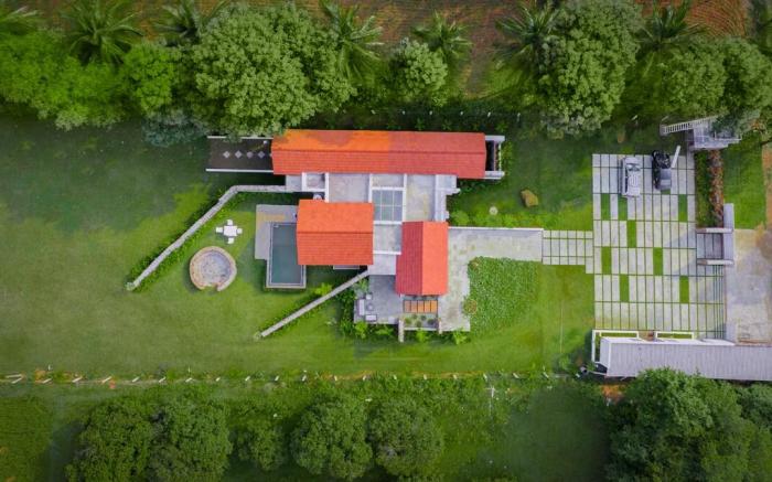 Designer Villa with Stone Pool & Lawn - Bangalore