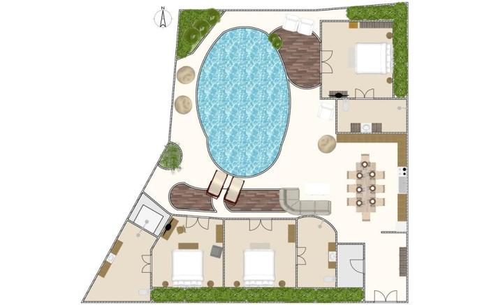 Luxury 3BR Villa with Pool Ricefield Near Canggu