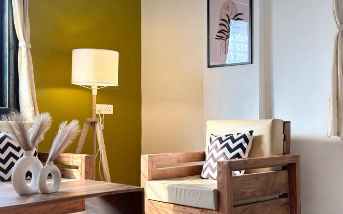 Stylish 2 BHK Near Airport by CozyCave | PLG202