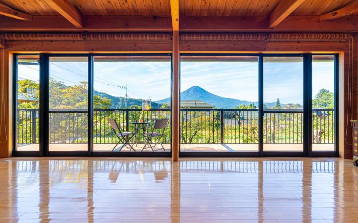 View of  Mt.Fuji，河口湖駅の送迎とサイクリングとBBQ器具の貸出が無料、富士山眺望！
