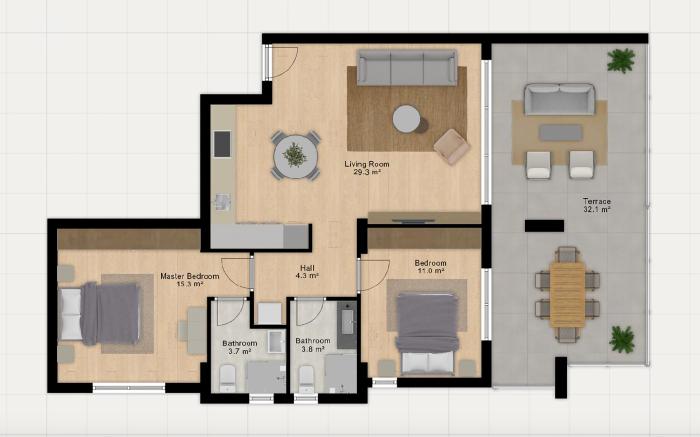 Sanders Breeze - Bright 2 bdr apartment with balcony