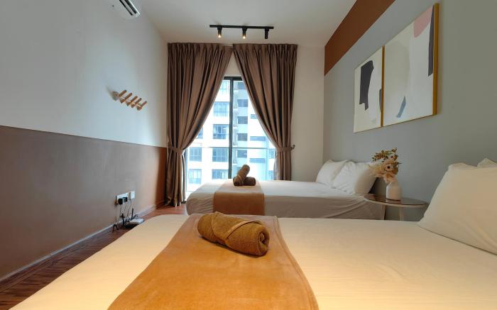 Free Parking|SunsetView|KAvenue|Balcony 1BR 4 Pax