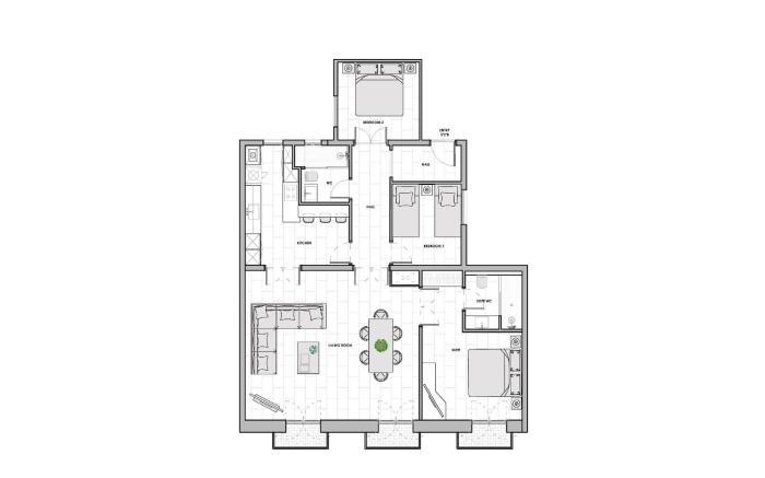Apartamento de Lujo de tres habitaciones