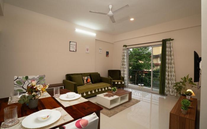 Cozy 1 BHK w Pool, in Porvorim- nr Candolim Beach