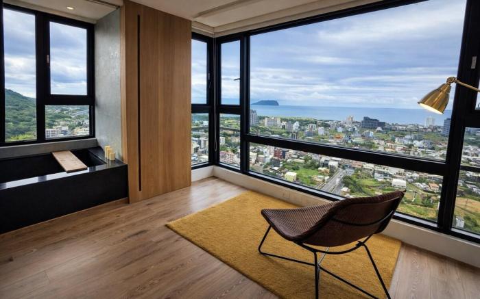 全棟最高樓層23F ＋無遮擋海景＋房內溫泉湯池