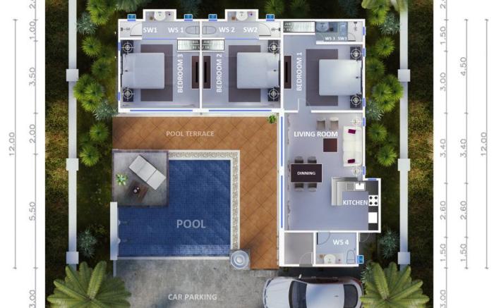 Rawai Private Villas - Pools and Garden