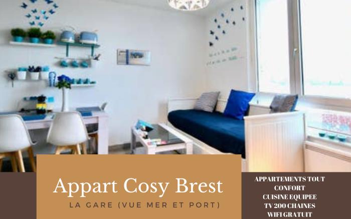 Appart Cosy Brest (La gare) vue mer