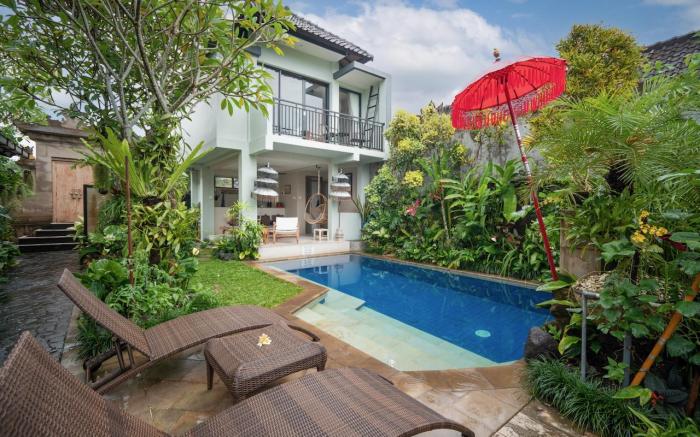 Angel House Ubud Eco Villa Lumbung room Pool View 