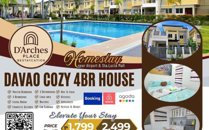 Cozy4BR Davao HomeStay near Airport & Mall for12