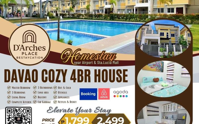 Cozy4BR Davao HomeStay near Airport & Mall for12