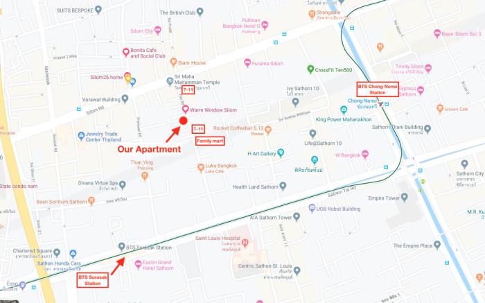 P4 Silom Large 2beds full kitchen WIFI 4-6pax