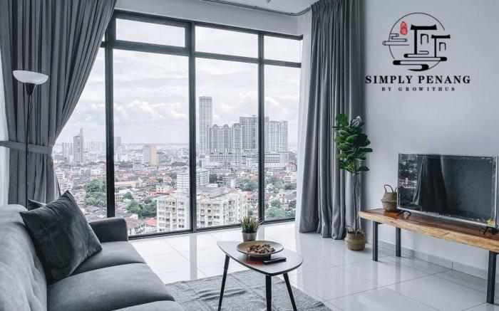 Sunshine *Komtar View*Rooftop Pool*Smart TV*Wifi