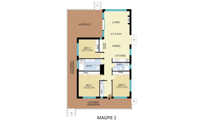 Magpie Two - Two for Joy Estate. 3 bedroom sleeping 6