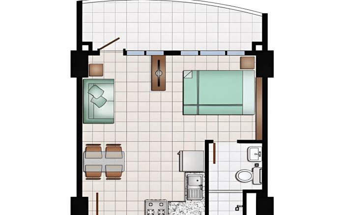 Spacious Studio unit with Balcony and Seaview