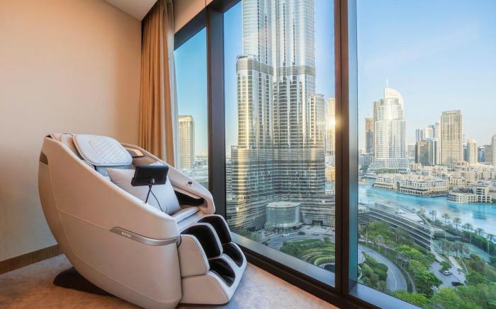 Luxury Living | Burj Khalifa View & Massage Chair