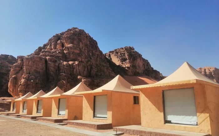 Panoramic tent in wadi rum