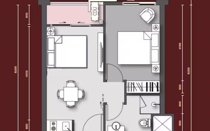 Unixx-11（4P） ,拥有美丽泳池，市中心，距离walking street 500米