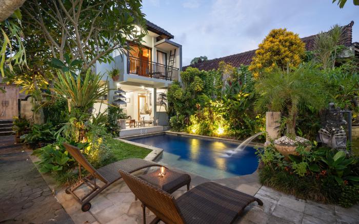 Angel House Ubud Eco Villa Jepun room pool view 