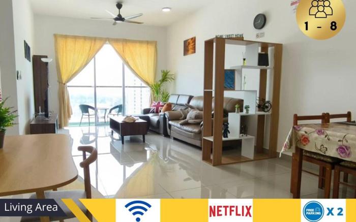 Beauty Home 3R2B , 15km to Uitm, 9 Pax, 1 Parking