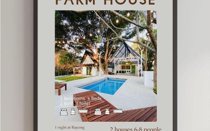 BanRubLom Farmhouse, Rayong, Private Swimming Pool