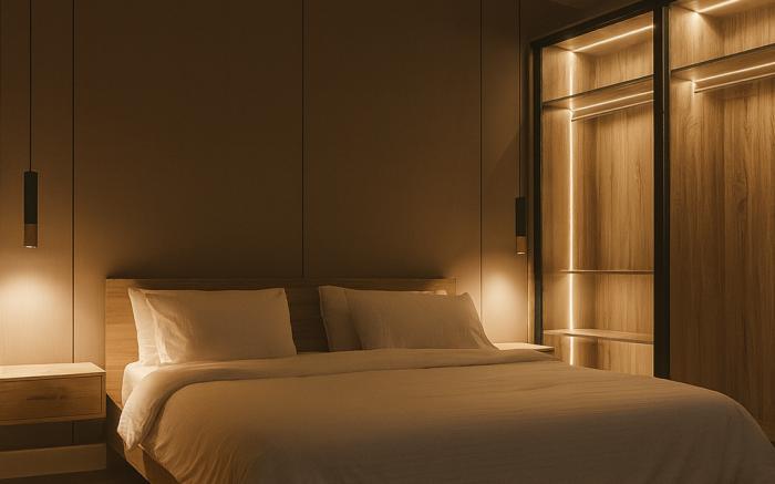 Luxury apartment with one bedroom and living room