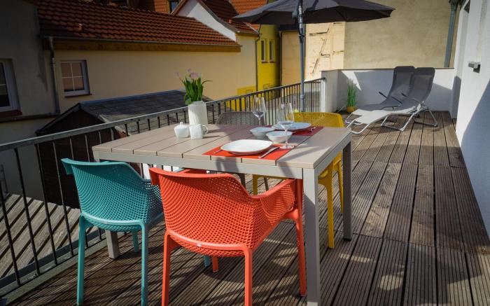 Swebenhus boven - FeWo mit großer Dachterrasse