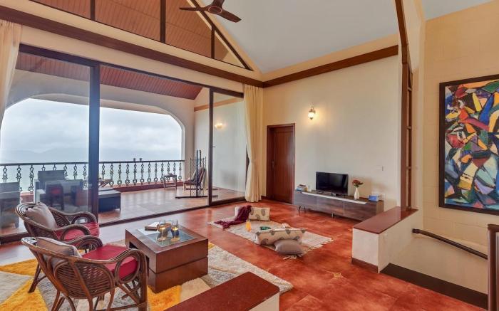 SaffronStays Valley's Edge: Panoramic Dhom Views