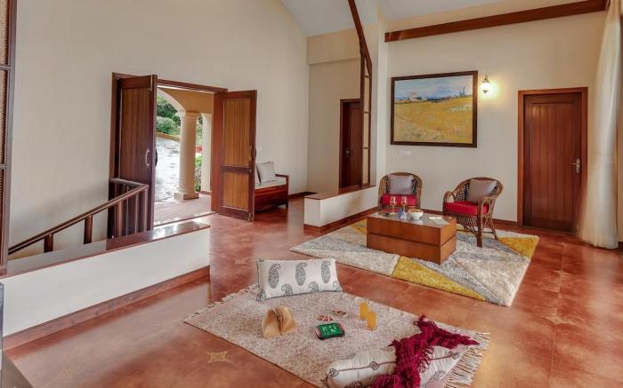 SaffronStays Valley's Edge: Panoramic Dhom Views