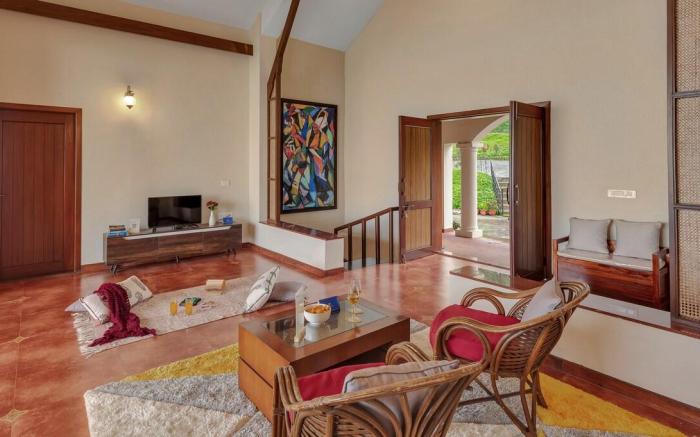 SaffronStays Valley's Edge: Panoramic Dhom Views