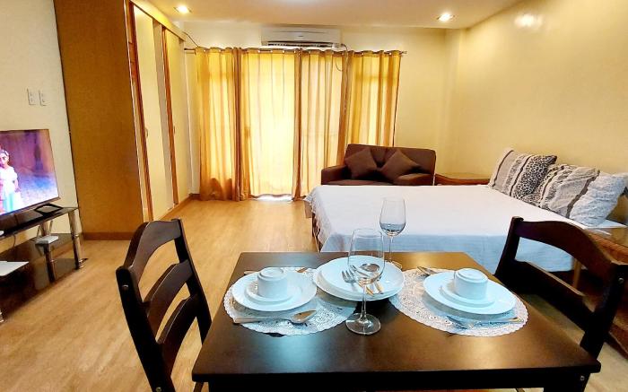 Studio-type condo unit with common pool